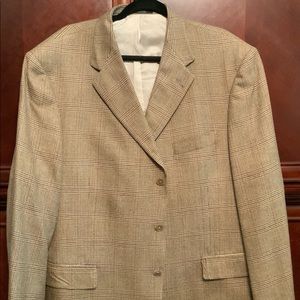 HART SCHAFFNER MARX WOOL BROWN PLAID SIZE 48 REGULAR BLAZER